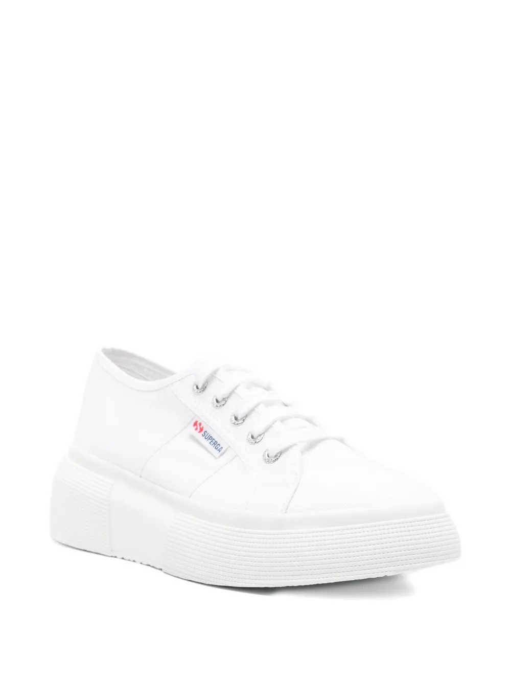Superga platform lace-up trainers White