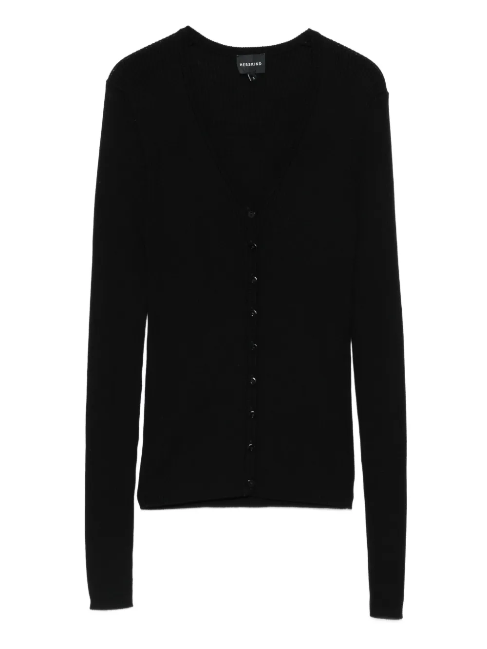 HERSKIND ribbed-knit cardigan Zwart