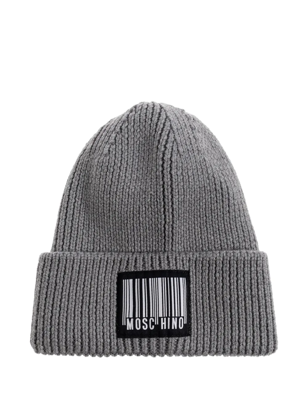 Moschino barcode-patch beanie hat Grijs