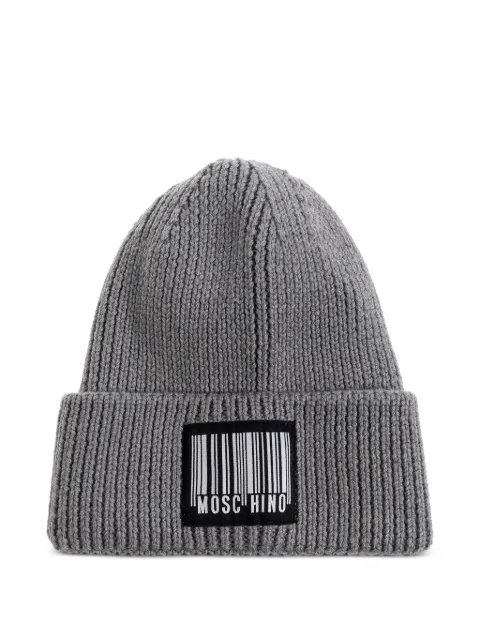 Moschino barcode-patch beanie hat