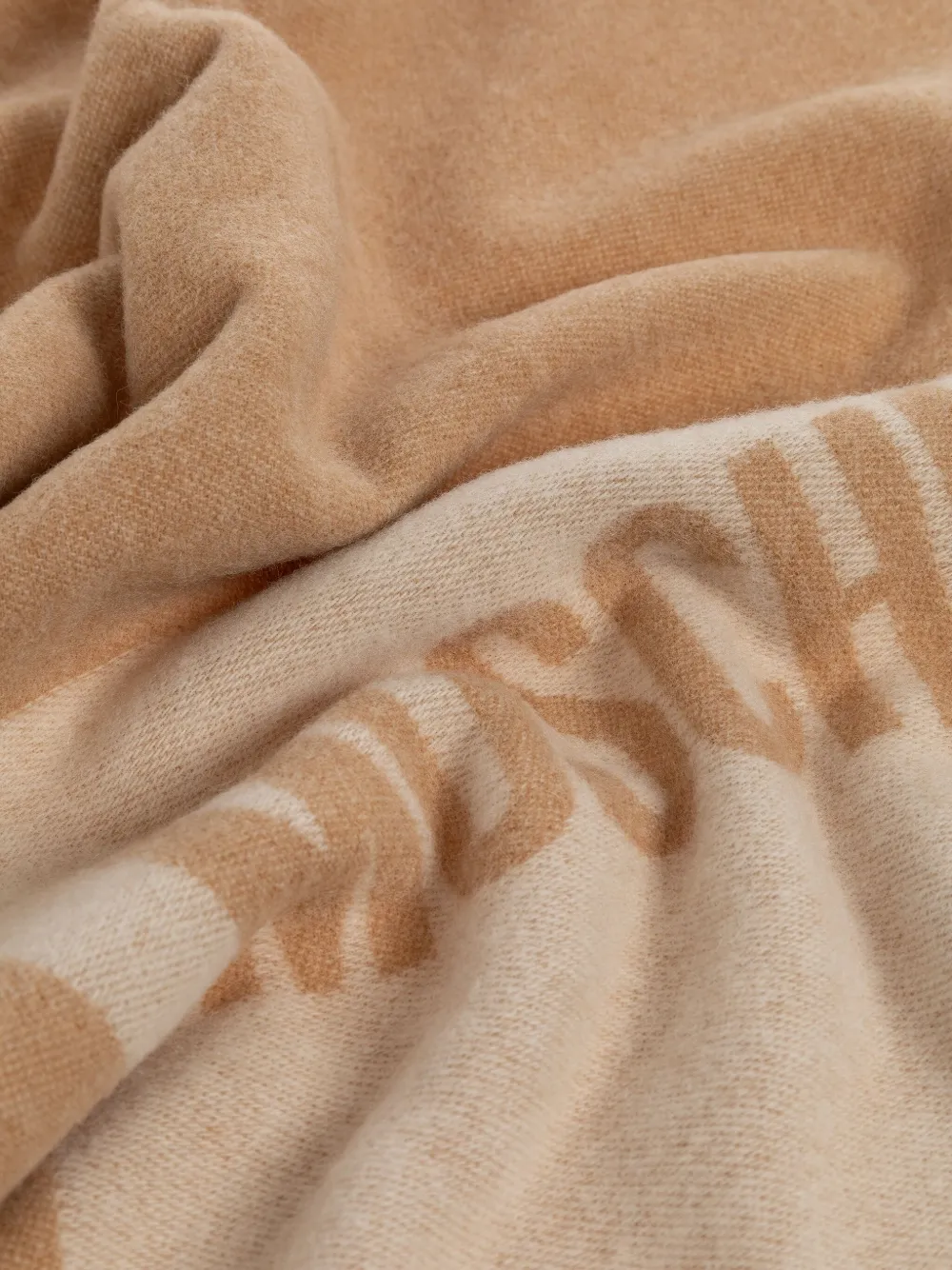 Moschino Sjaal met logodetail en franje Beige