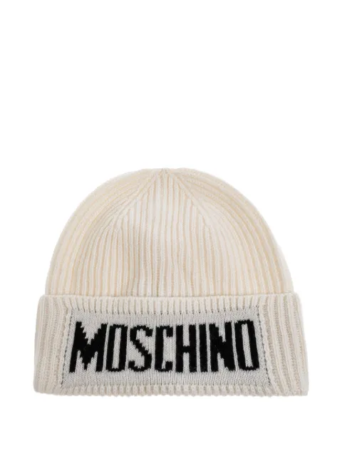 Moschino logo-detail ribbed beanie