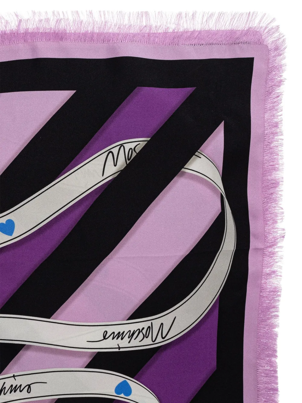 Moschino Zijden sjaal met lintstreep Paars