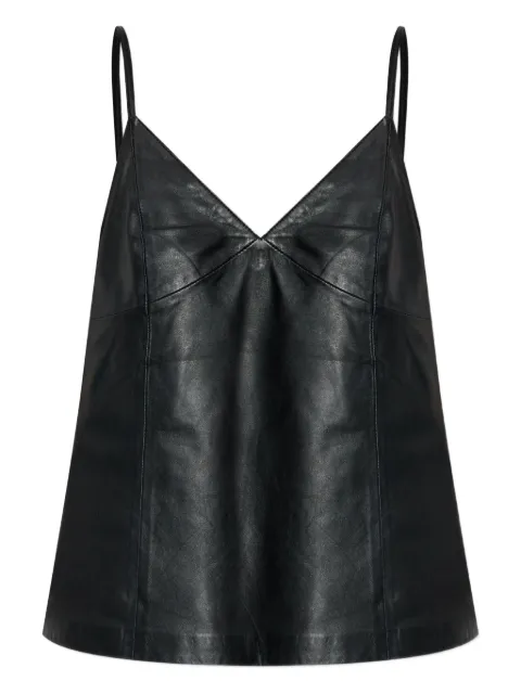 Gestuz GZrio leather V-neck top