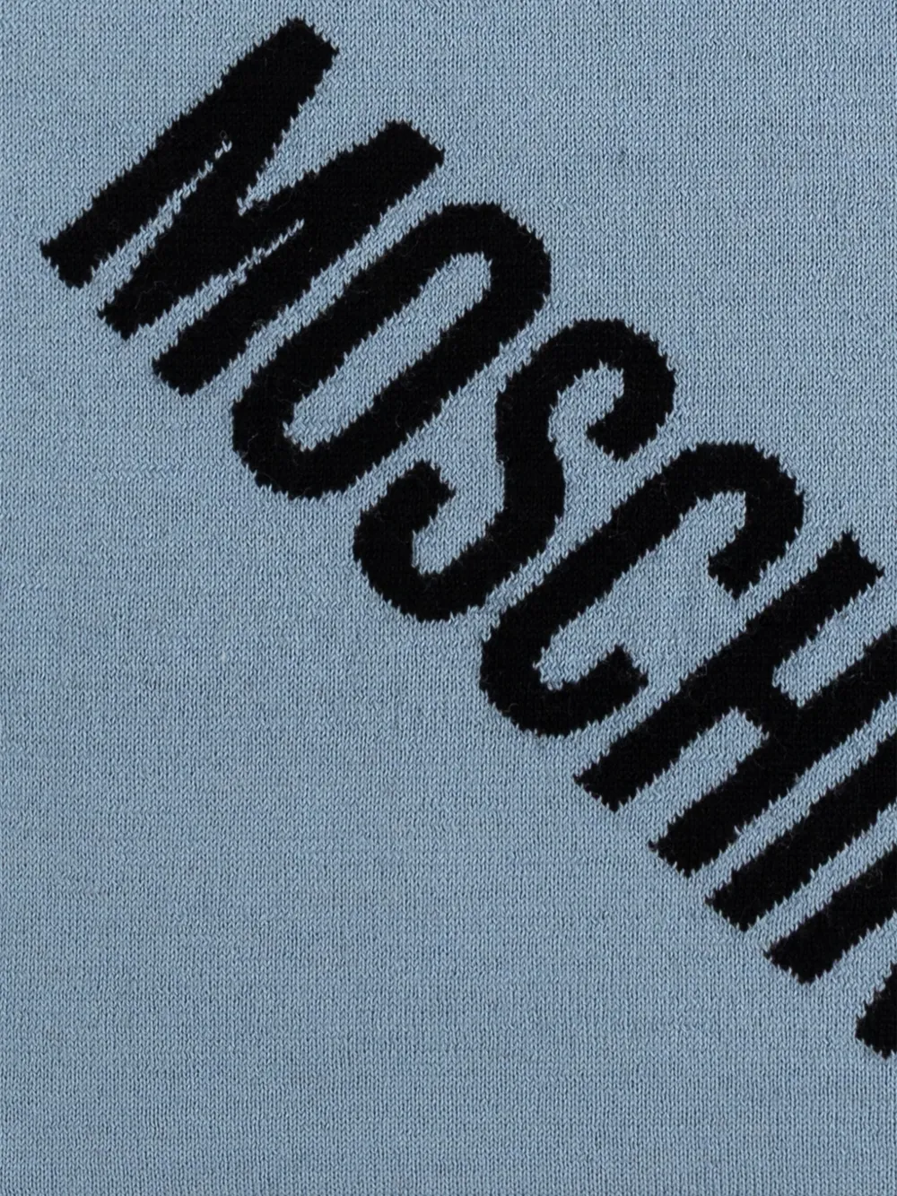 Moschino logo-pattern wool scarf Blauw