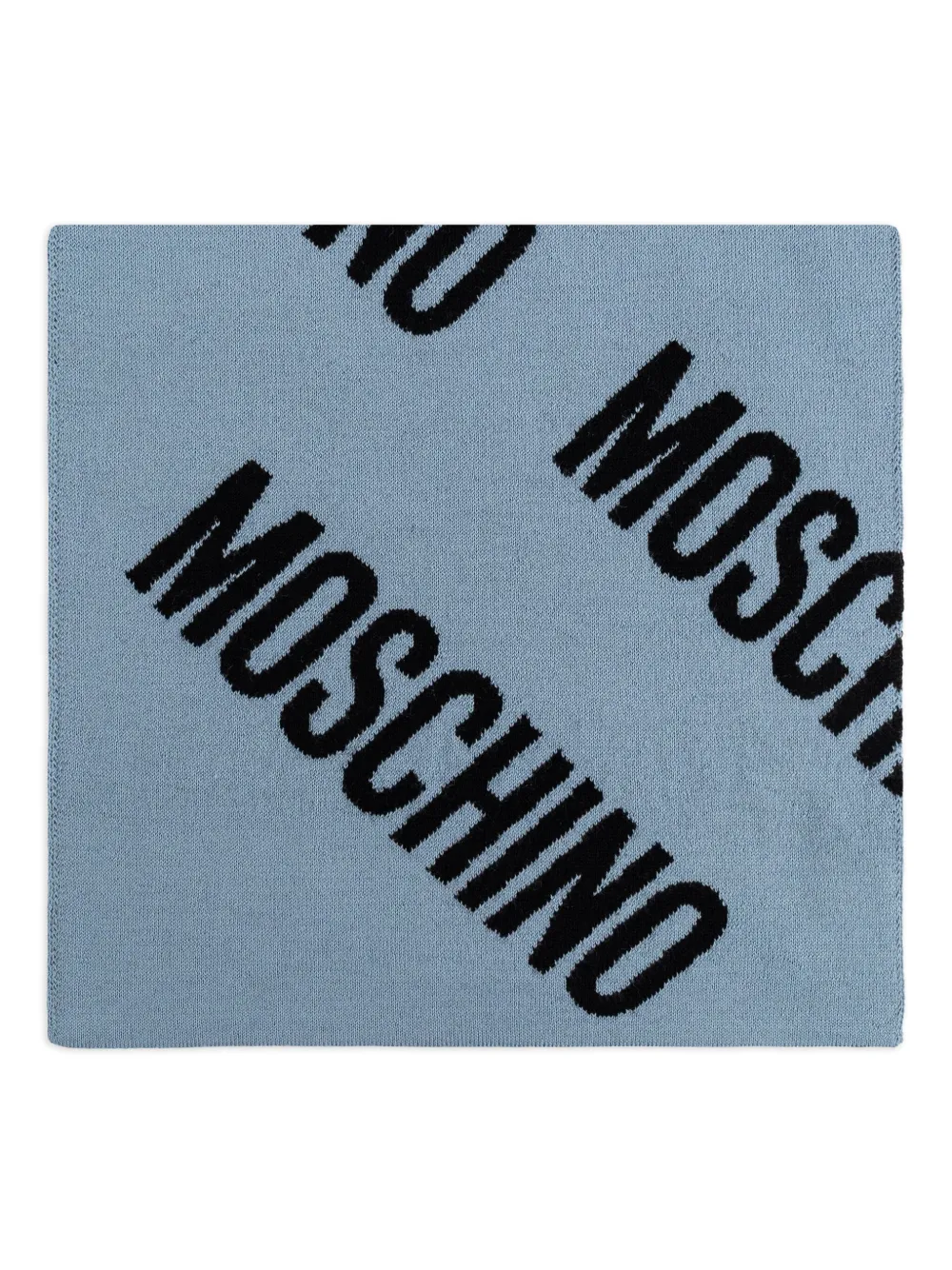 Moschino Wollen sjaal met logopatroon Blauw