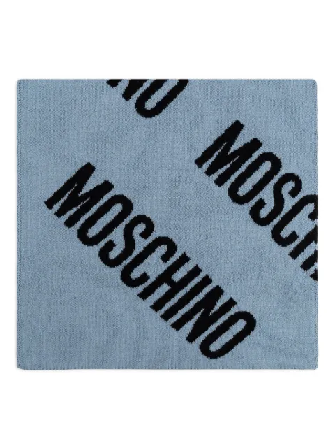 Moschino logo-pattern wool scarf
