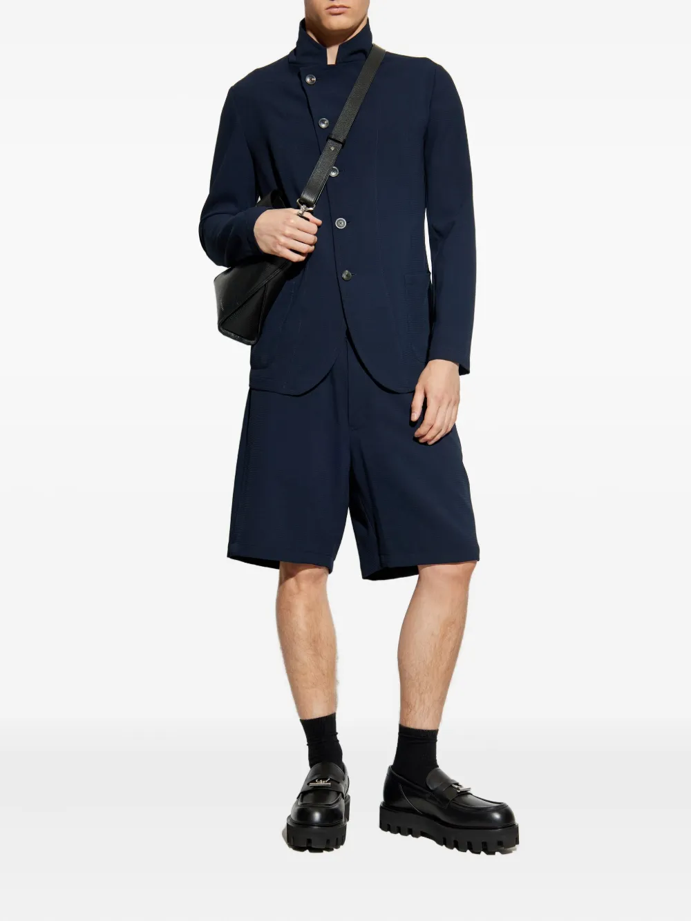 Emporio Armani elasticated-waistband shorts Blauw