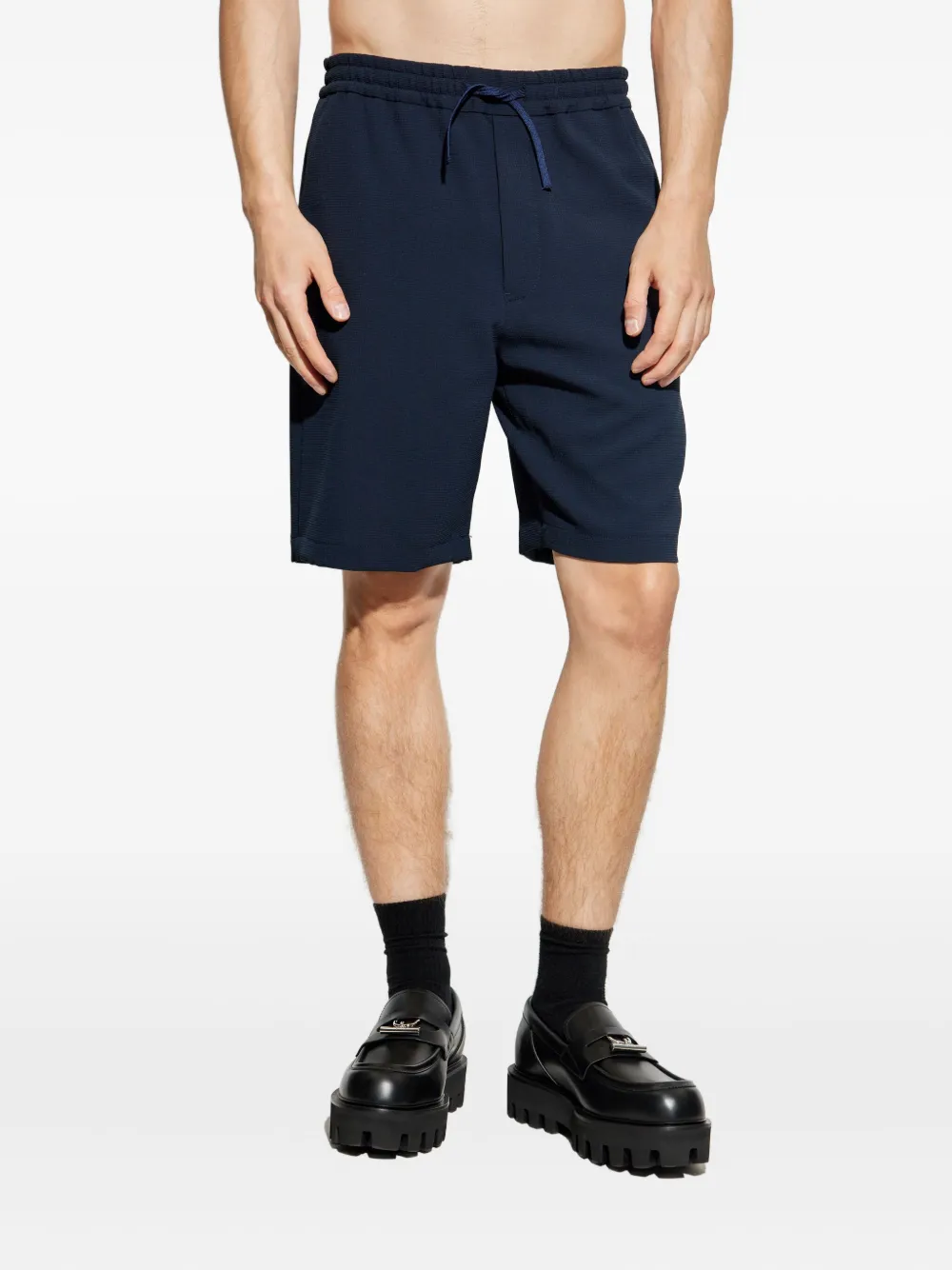 Emporio Armani elasticated-waistband shorts Blauw