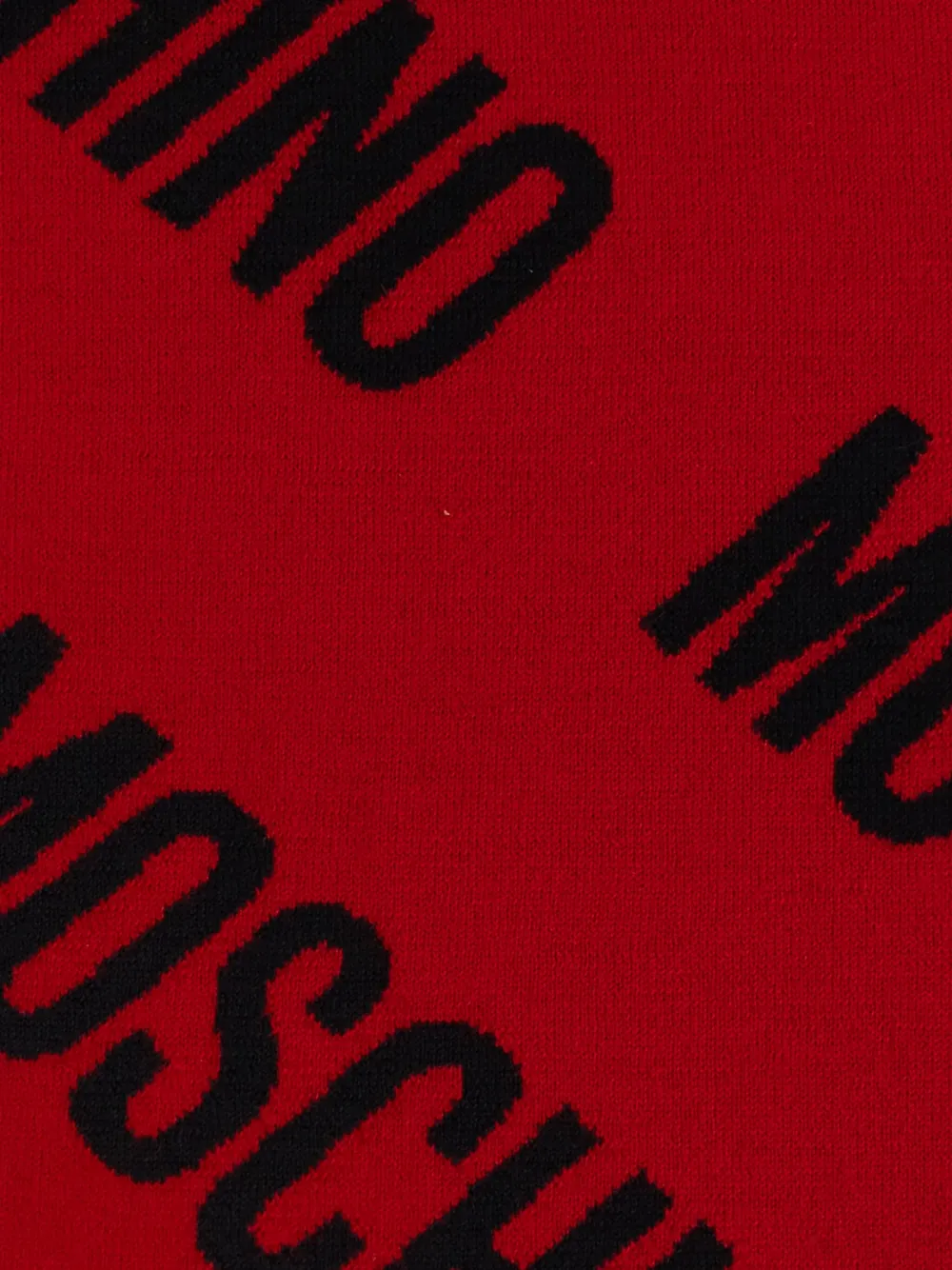 Moschino Wollen sjaal met logopatroon Rood