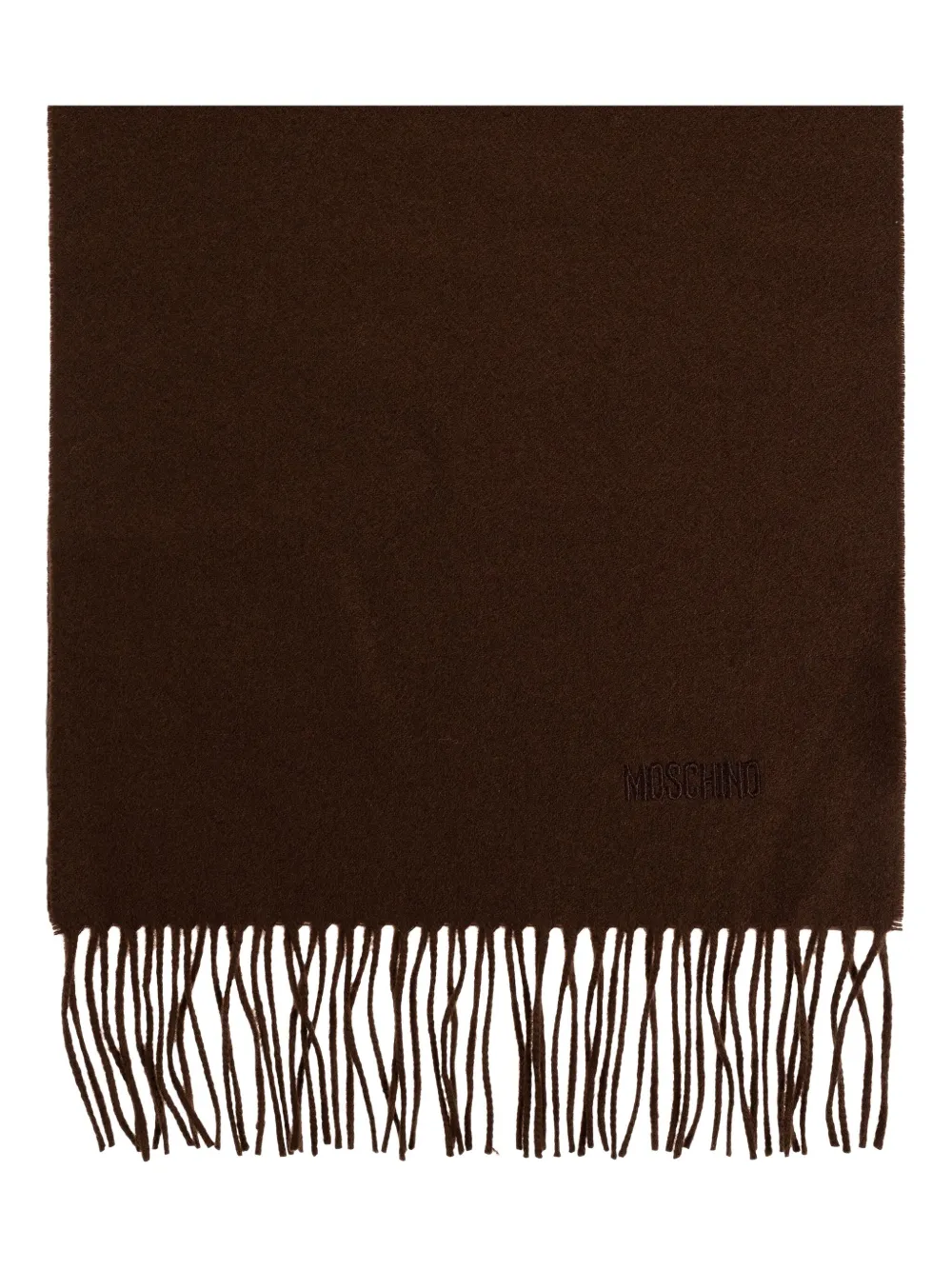 Moschino Sjaal met geborduurd franje Bruin