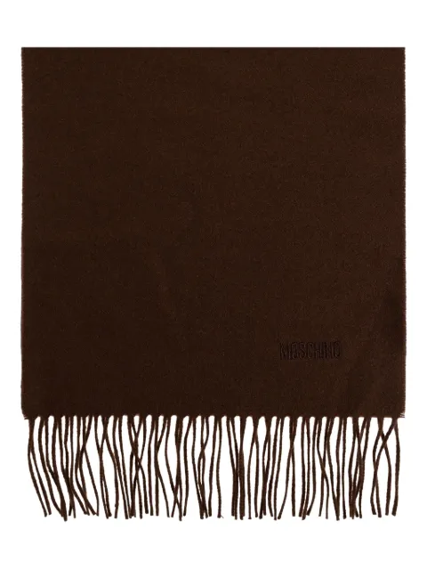 Moschino embroidered fringe scarf