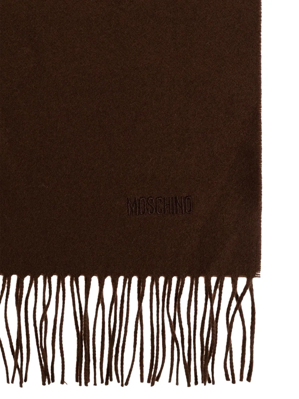 Moschino Sjaal met geborduurd franje Bruin