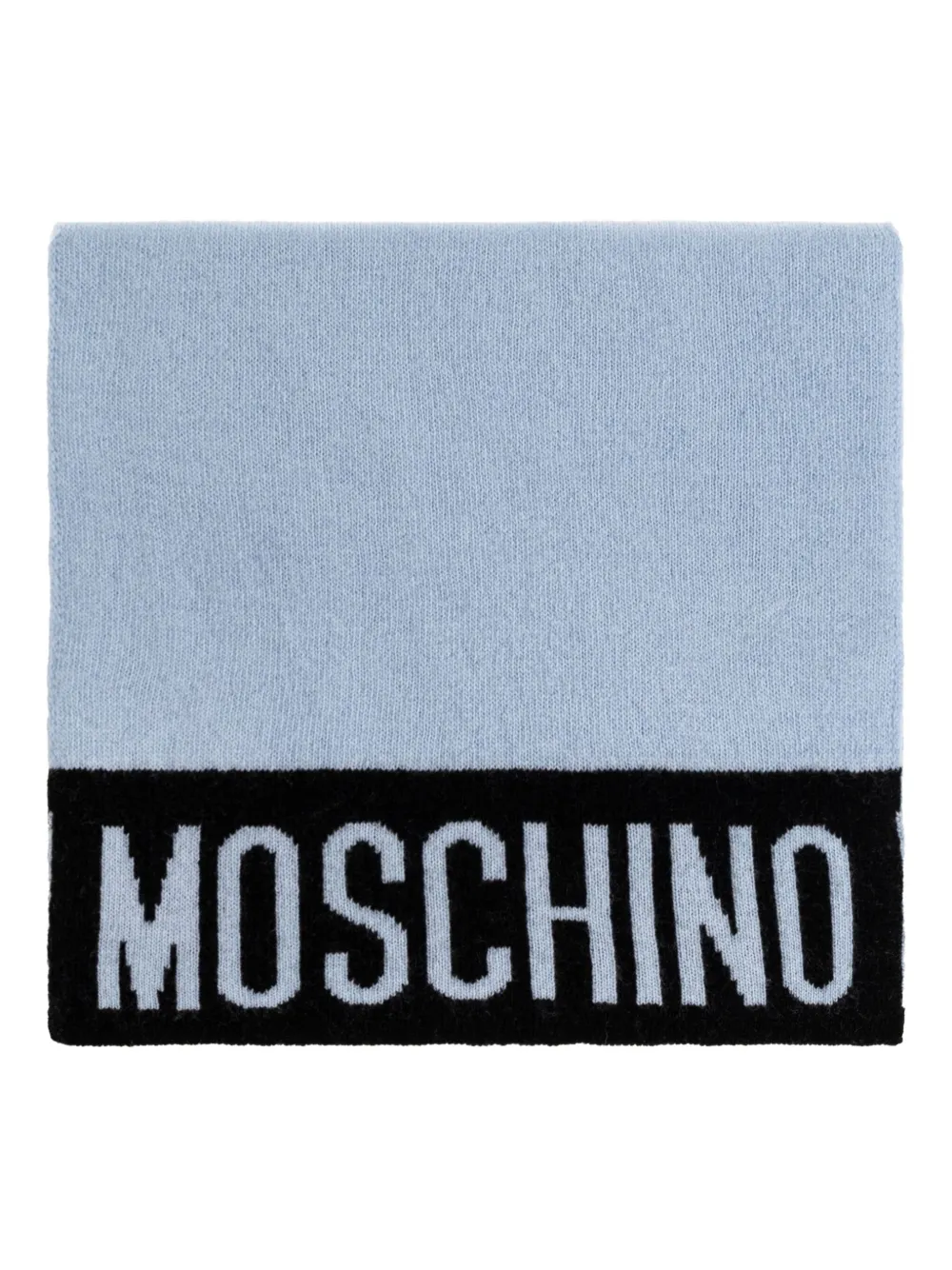 Moschino logo-detail knitted scarf Blauw