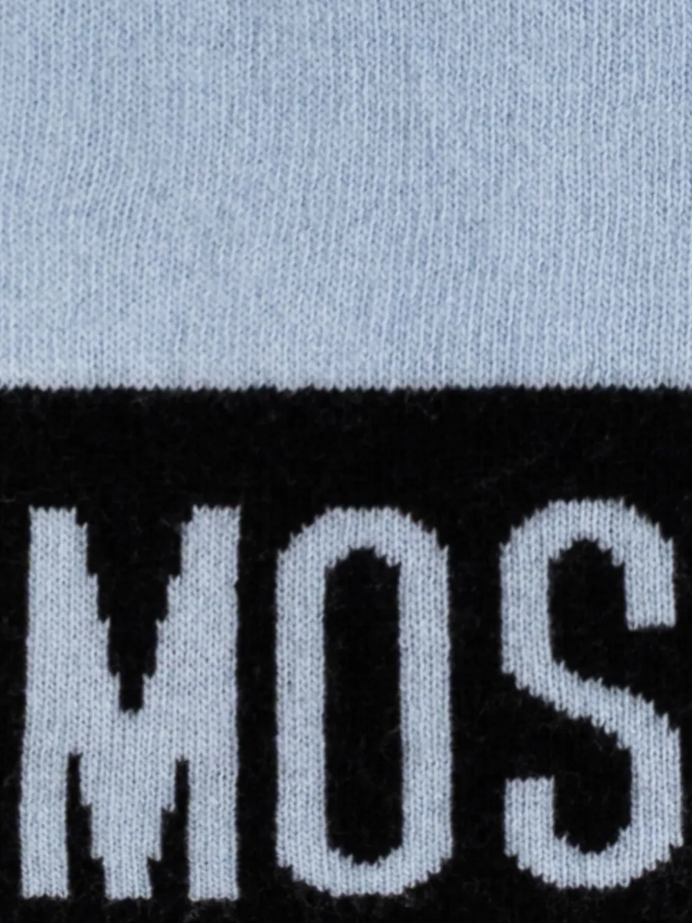 Moschino Gebreide sjaal met logodetail Blauw