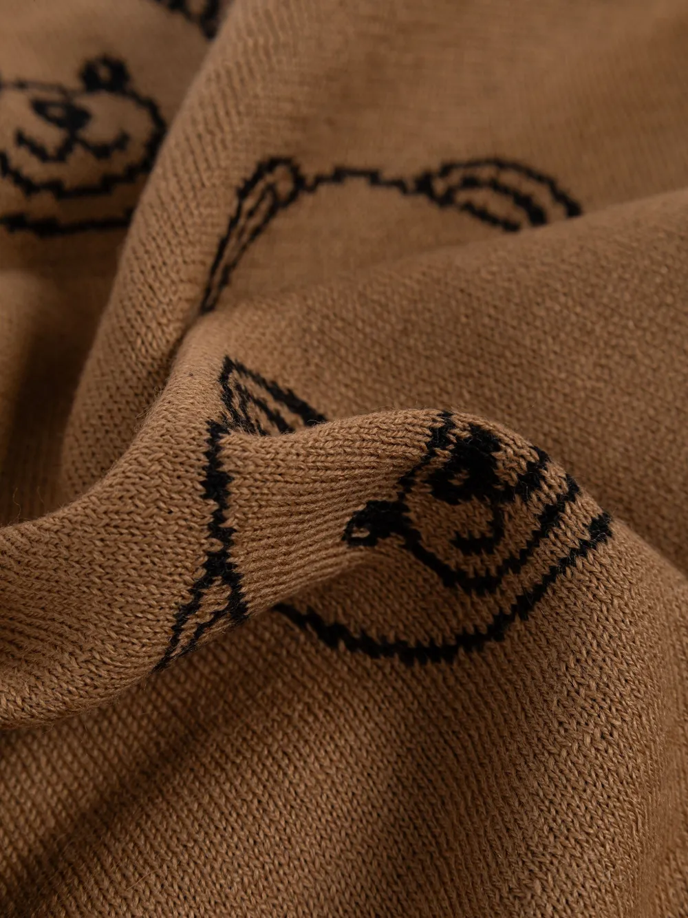 Moschino Sjaal met teddybeerprint en logo Bruin