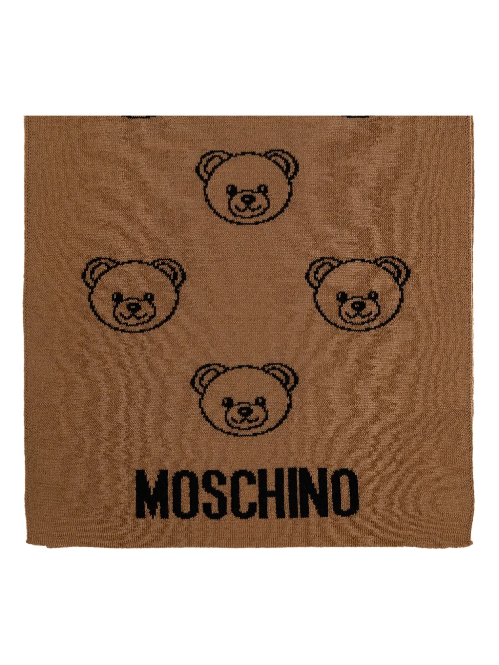 Moschino Teddy-print logo scarf Bruin