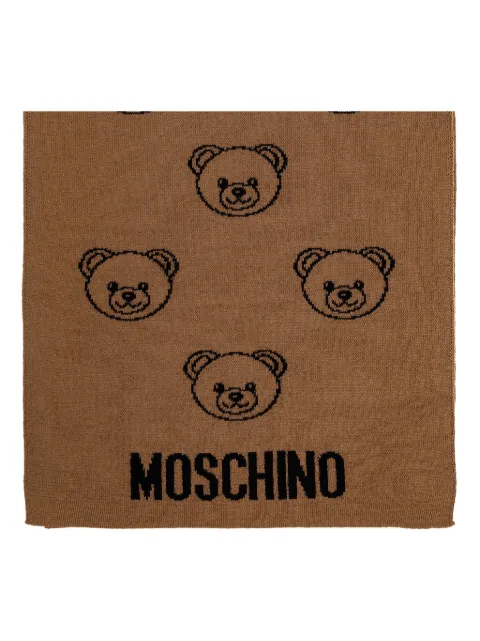 Moschino Teddy-print logo scarf