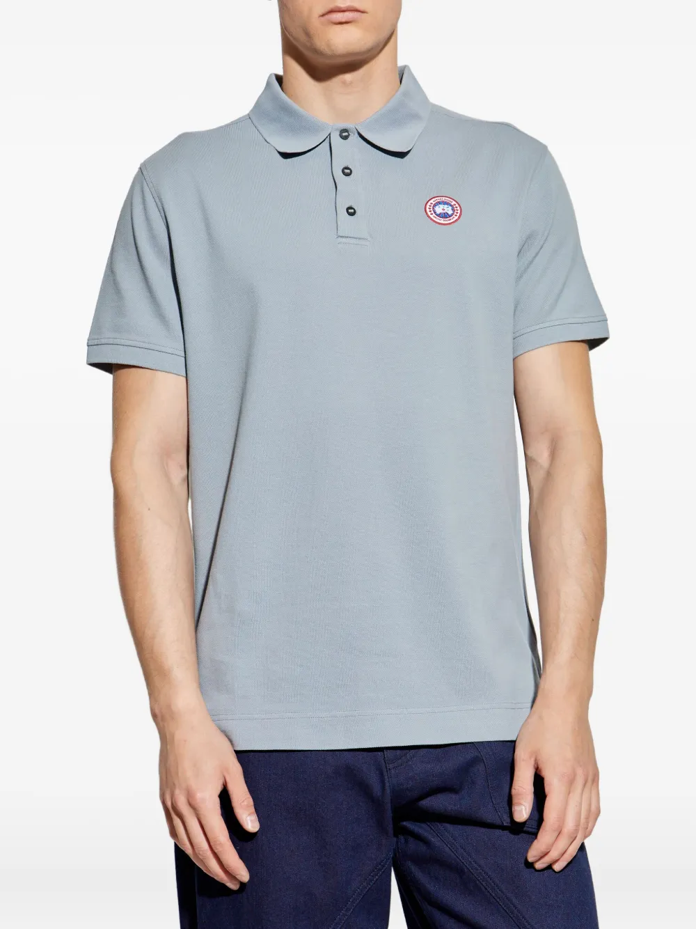 Canada Goose logo-patch polo shirt Blauw