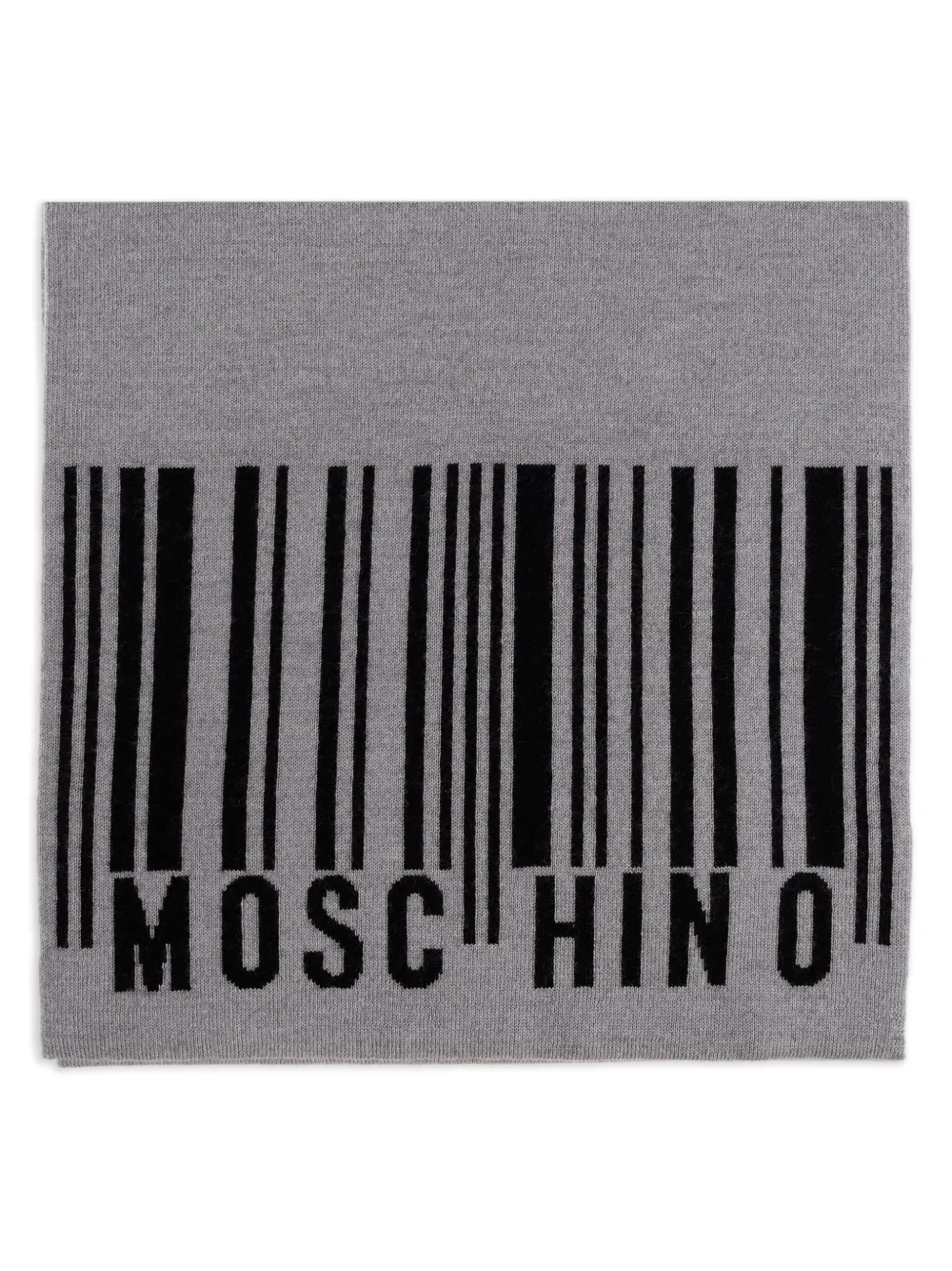 Moschino barcode-logo wool scarf Grijs