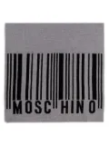 Moschino barcode-logo wool scarf - Grey