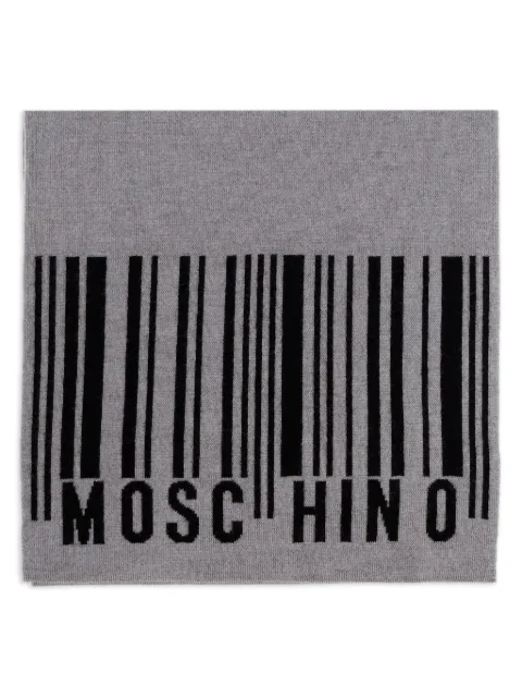 Moschino barcode-logo wool scarf