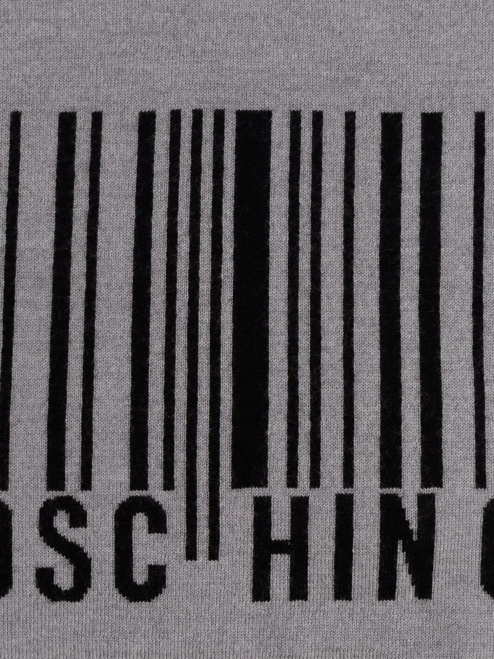 Moschino Wollen sjaal met barcode-logo Grijs