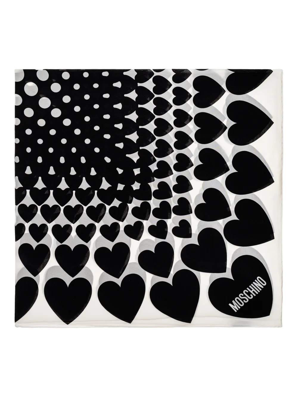 Moschino heart-print silk scarf Wit