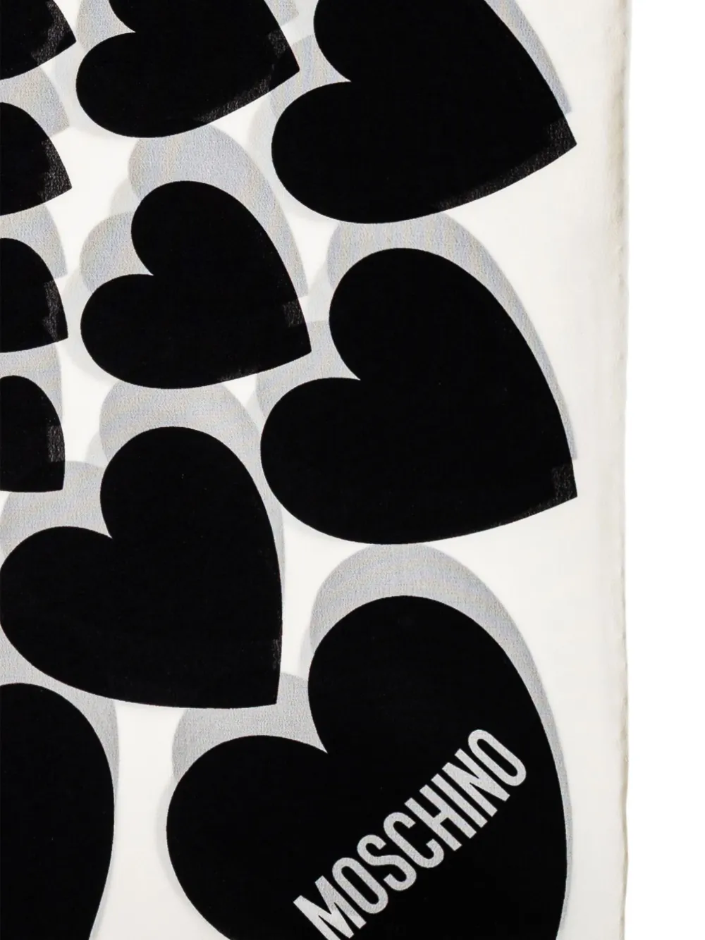 Moschino Zijden sjaal met hartprint Wit
