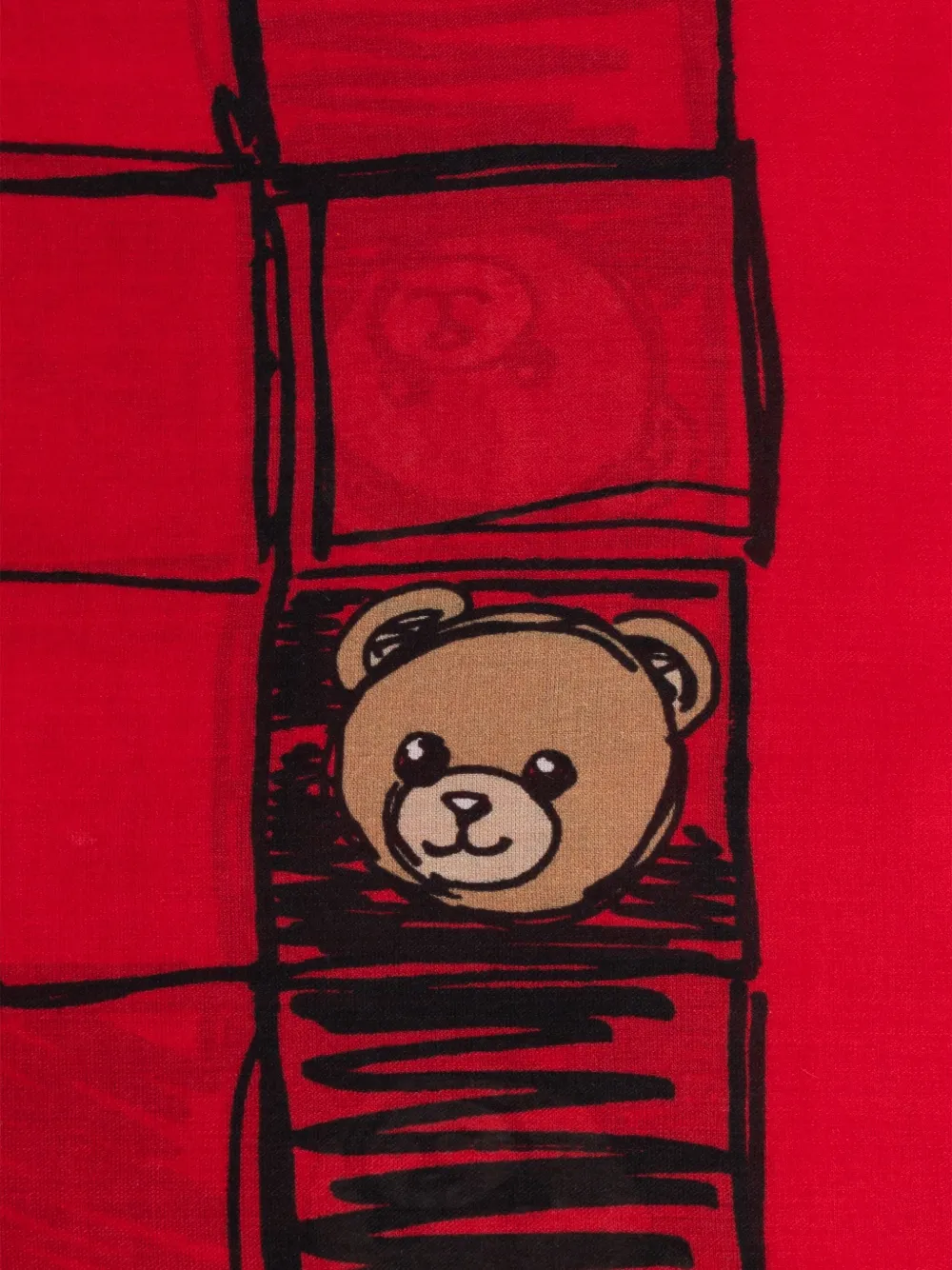 Moschino Sjaal met teddybeerprint Rood