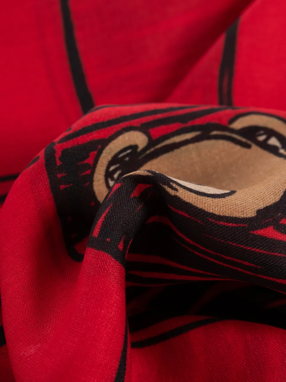 Moschino Sjaal met teddybeerprint Rood