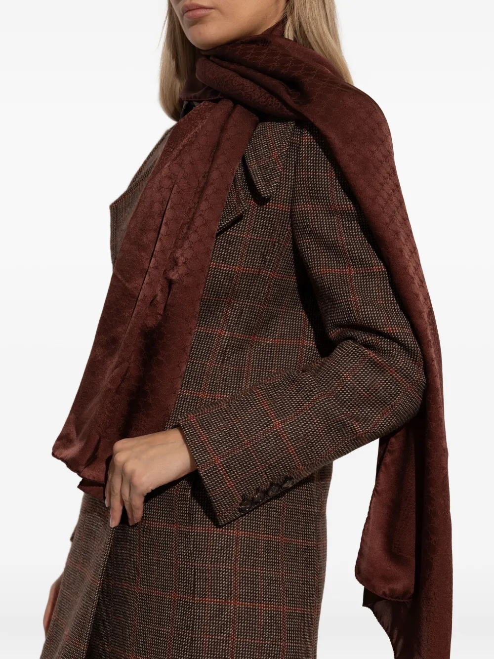 Moschino Zijden sjaal Bruin