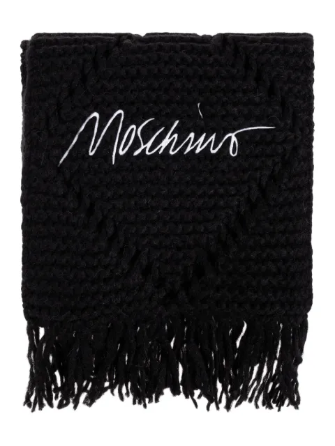 Moschino écharpe en maille torsadée à franges