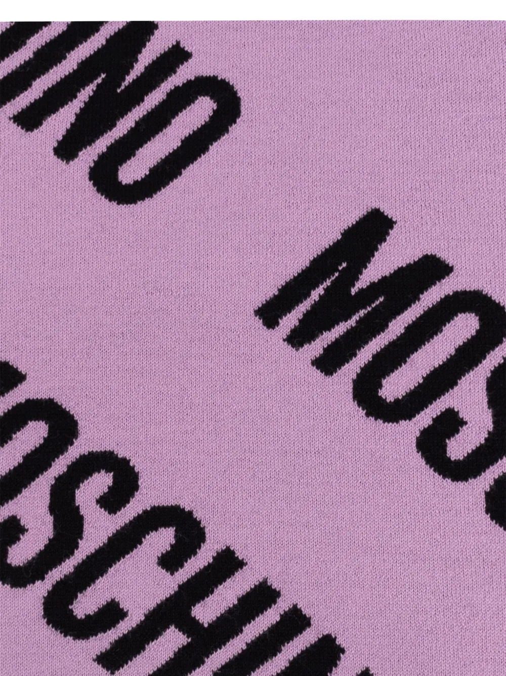 Moschino Logo-pattern Wool Scarf In Purple