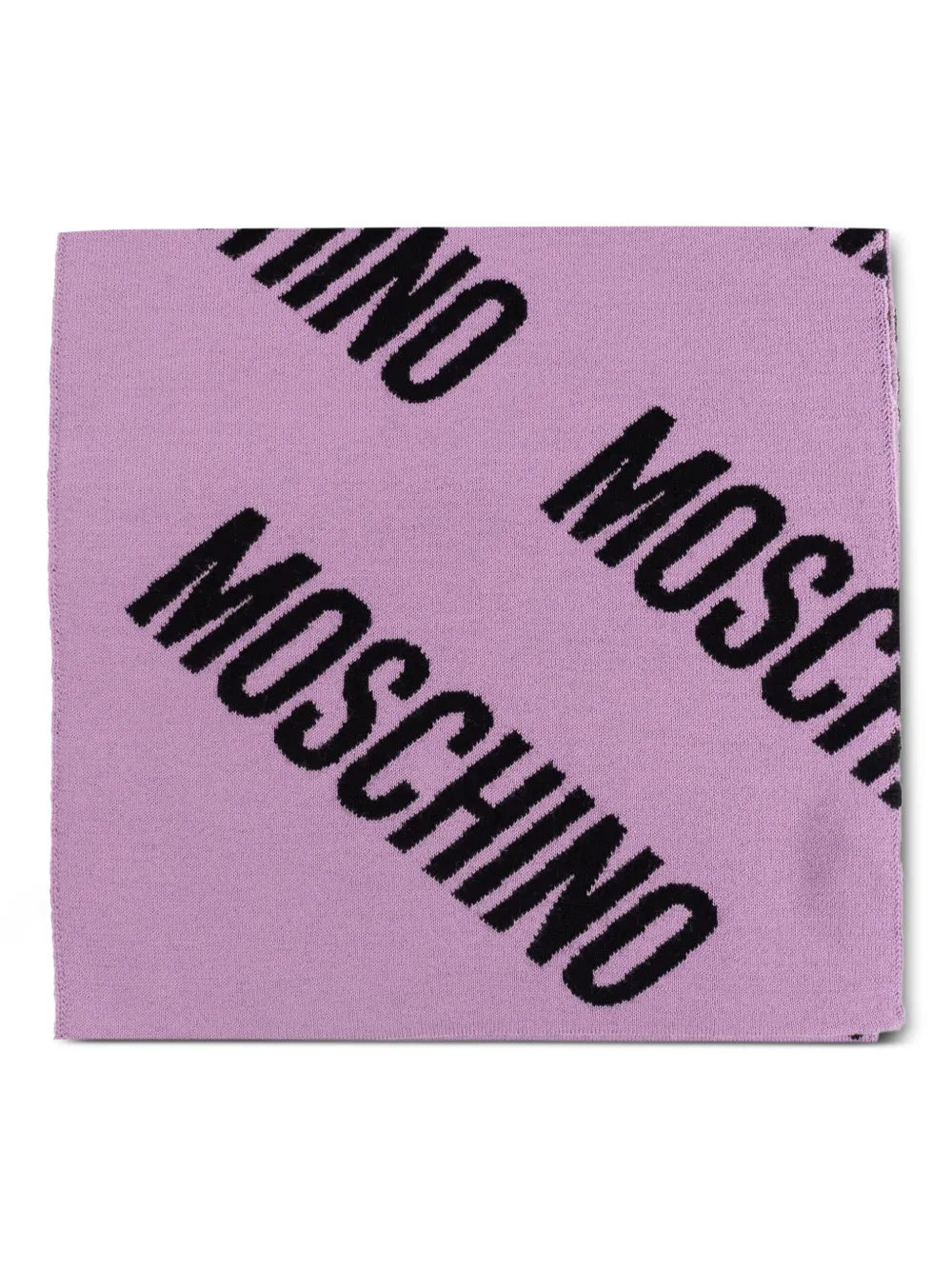 Moschino Wollen sjaal met logopatroon Paars