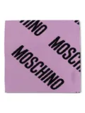 Moschino logo-pattern wool scarf - Purple
