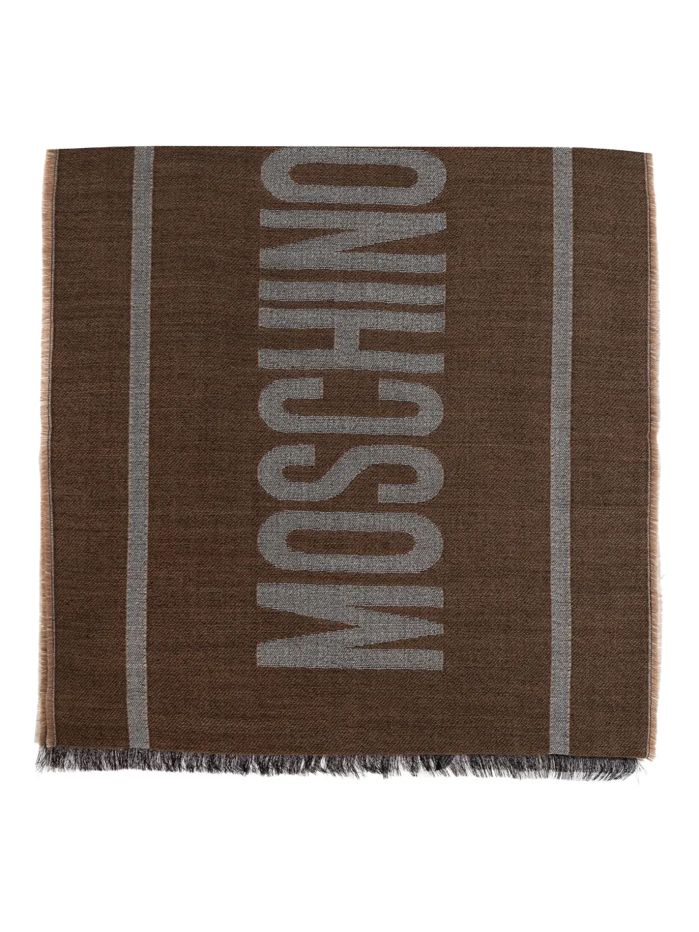 Moschino logo-detail wool scarf Bruin