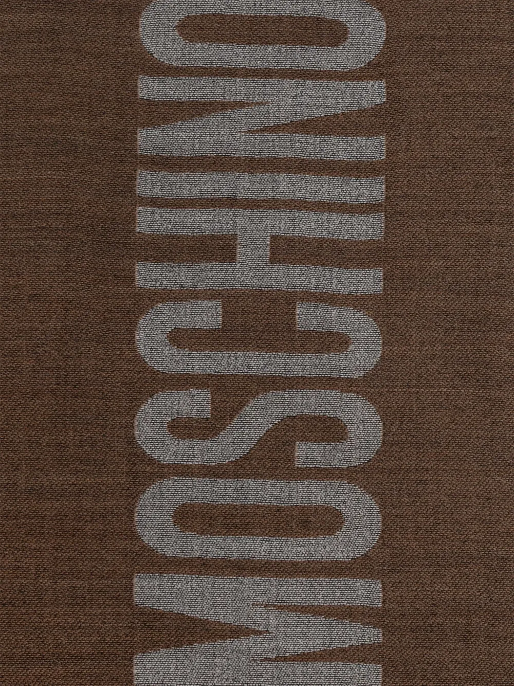 Moschino logo-detail wool scarf Bruin