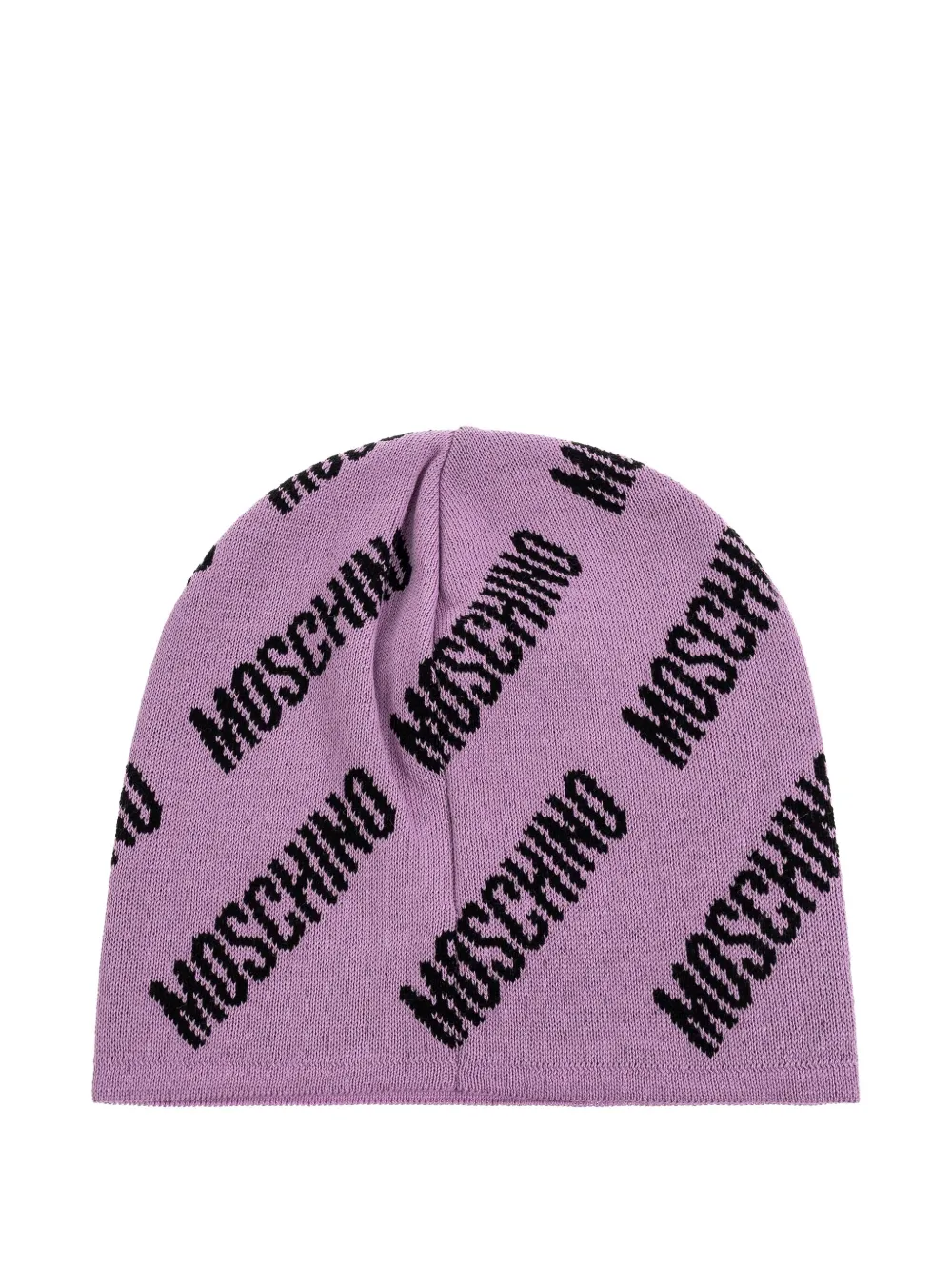 Moschino Logo-pattern Wool Beanie In Neutral