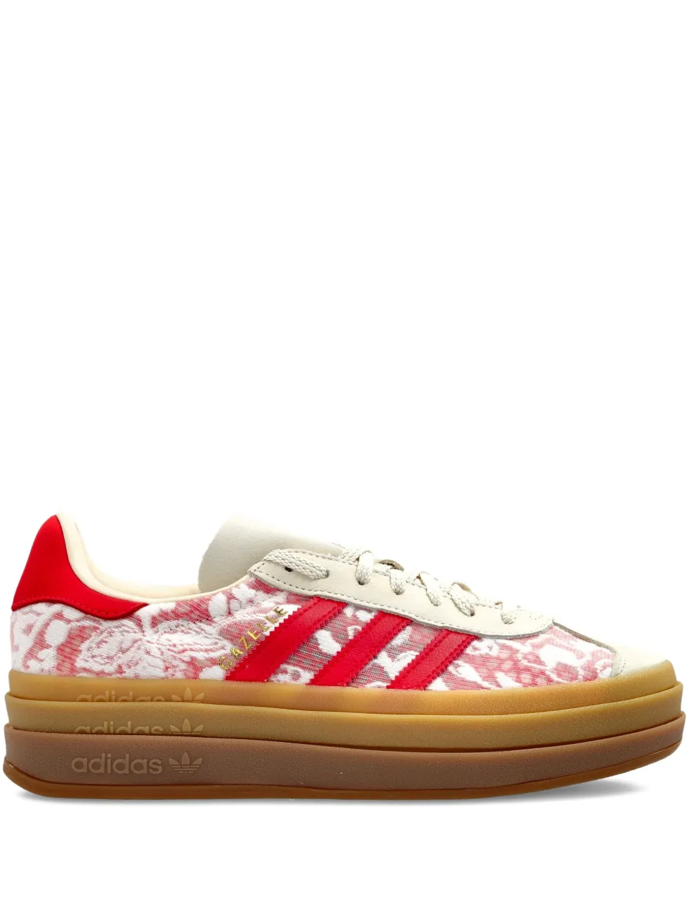 Adidas floral-print platform sneakers Red