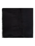 Moschino logo-jacquard fringed scarf - Black