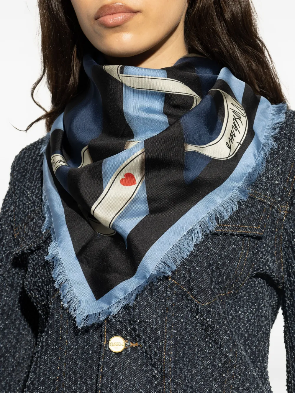 Moschino Zijden sjaal Blauw