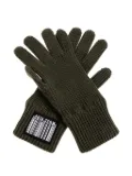 Moschino ribbed logo-patch gloves - Green
