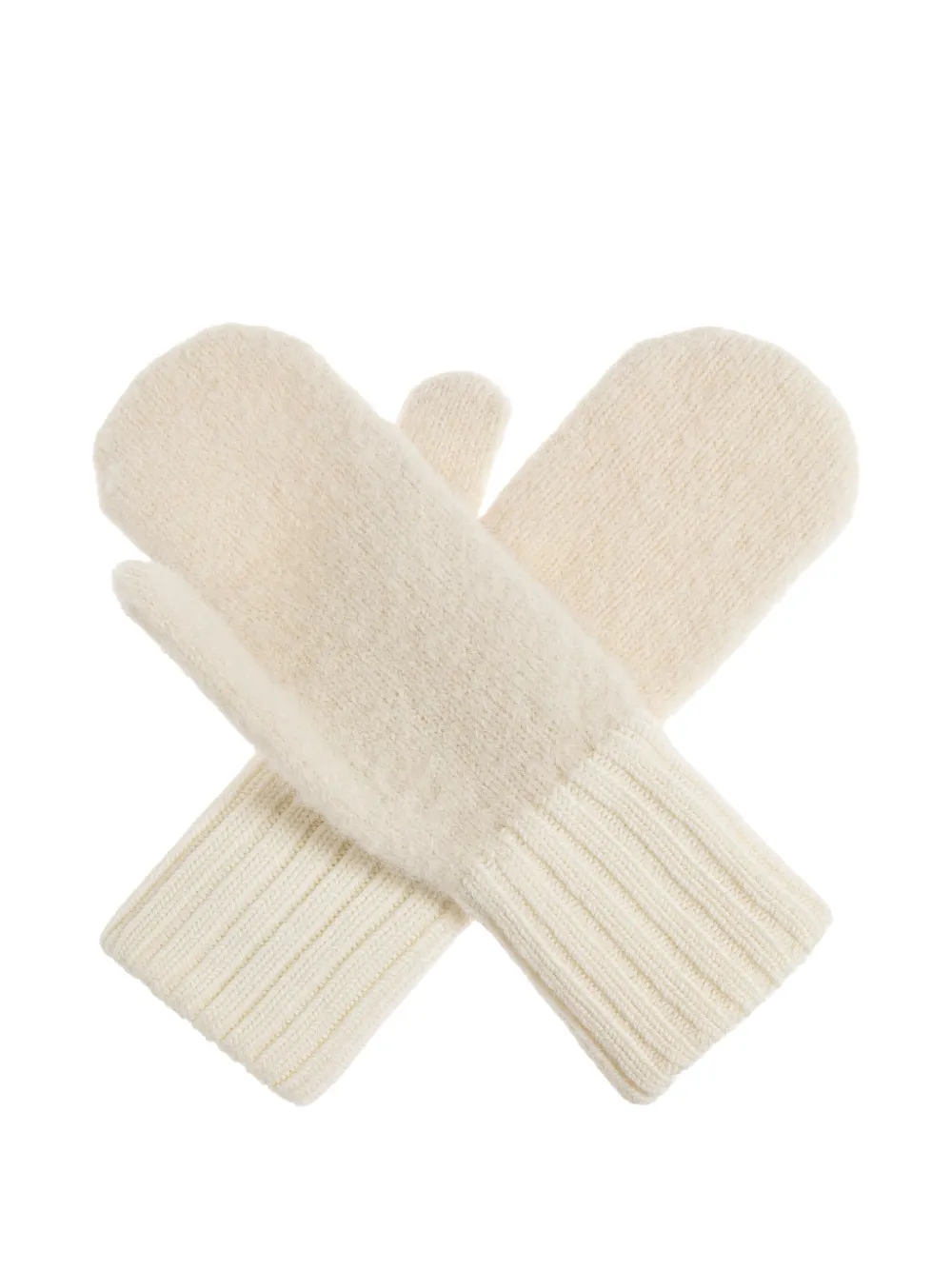 Canada Goose ribbed-cuff logo-plaque mittens Wit