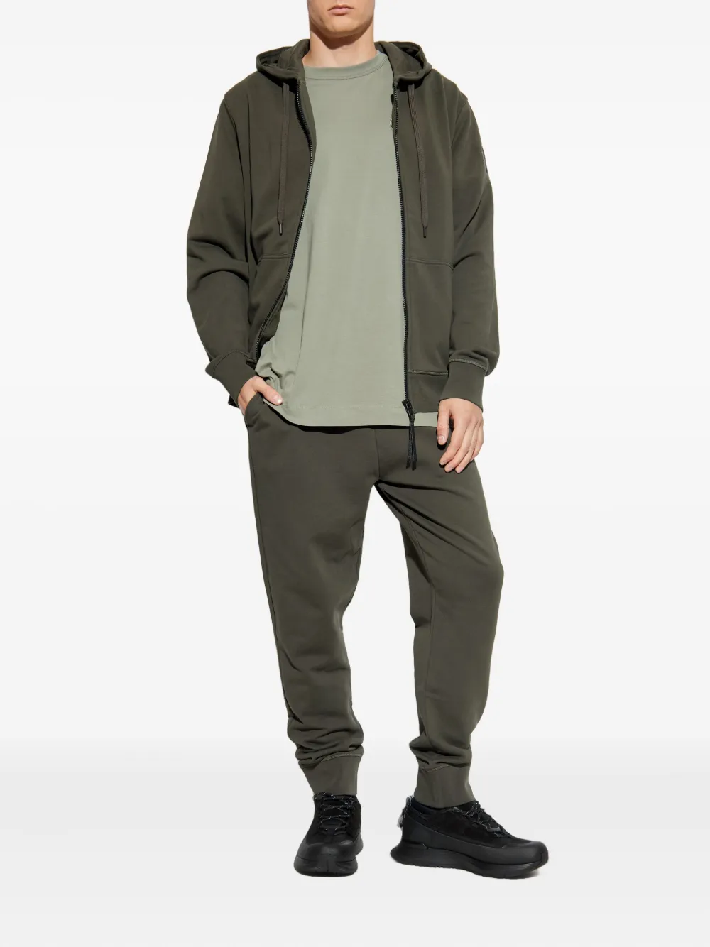 Canada Goose Huron logo-patch zip-up hoodie Groen
