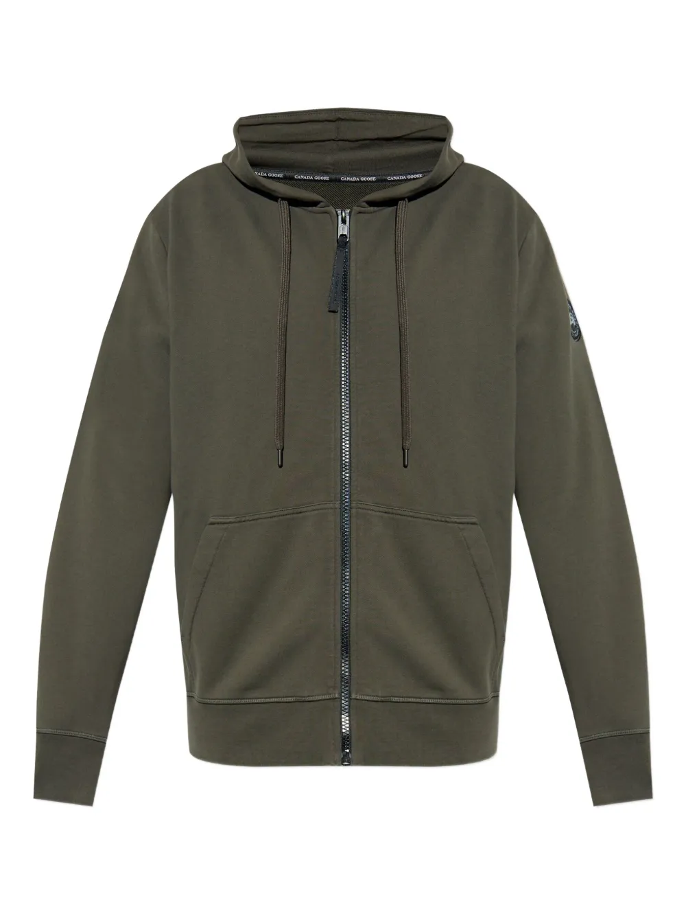 Canada Goose Huron logo-patch zip-up hoodie Groen