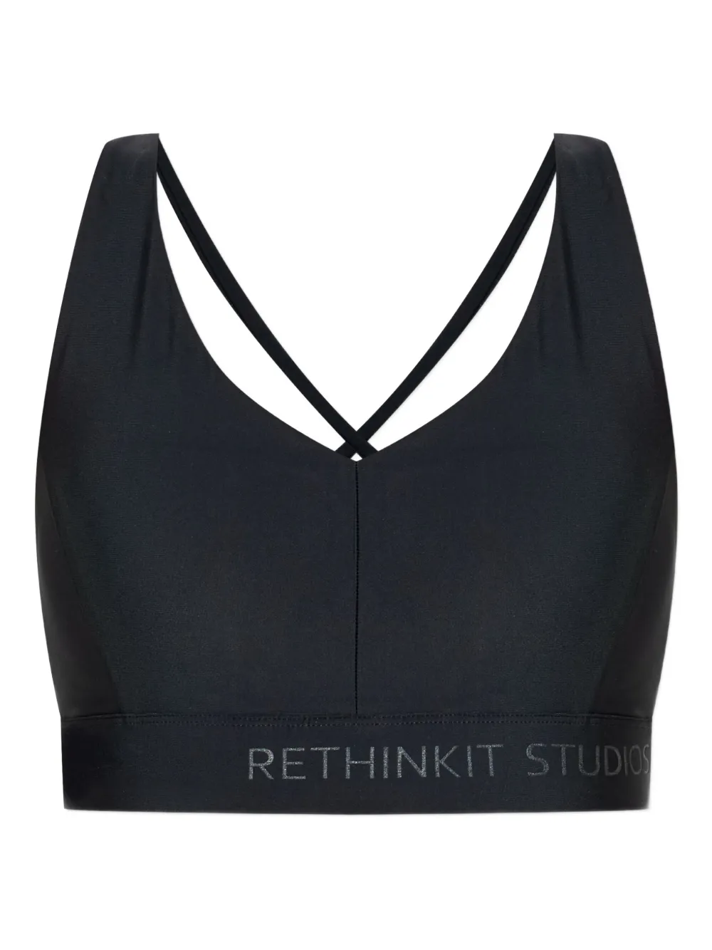 RETHINKIT STUDIOS cross-back tank top | Black | Image 1