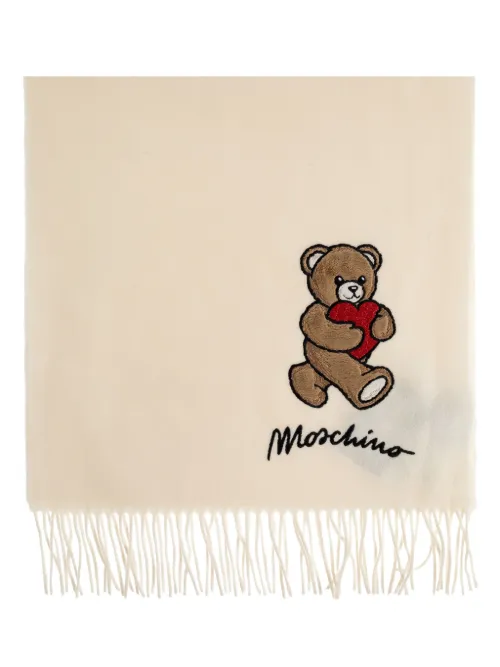 Écharpe en laine à broderies - Moschino - Modalova