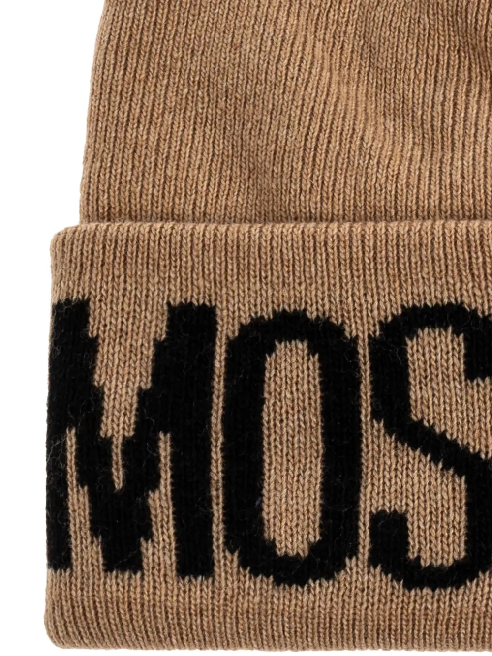 Moschino logo-detail wool beanie Bruin