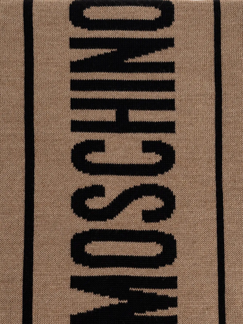 Moschino logo-intarsia scarf Beige